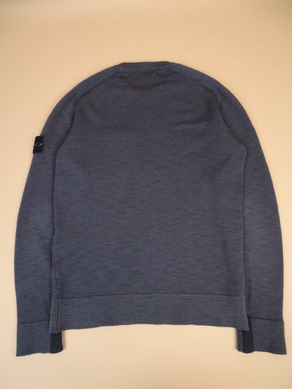 Stone Island Pull Laine Gris Poche M Homme