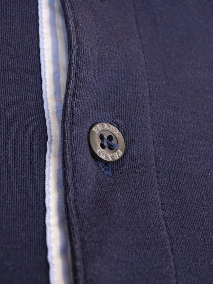 Prada Polo Coton Bleu Marine Col Chemise M Homme