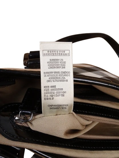 Burberry Sac Kaba Tartan Beige À Main Épaule Femme