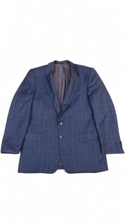 Yves Saint Laurent Veste Blazer Laine Bleu Marine Carreaux L Homme