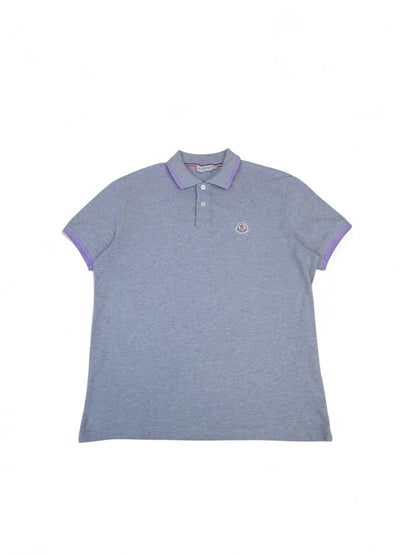 Polo Moncler Gris Rayures Violettes L Homme