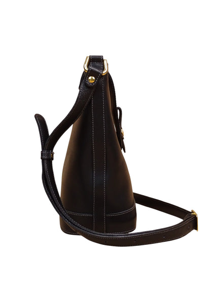 Courrèges Sac À Bandoulière Noir Cuir Vintage 1985 Femme