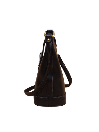 Courrèges Sac À Bandoulière Noir Cuir Vintage 1985 Femme