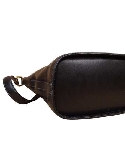Courrèges Sac À Bandoulière Noir Cuir Vintage 1985 Femme