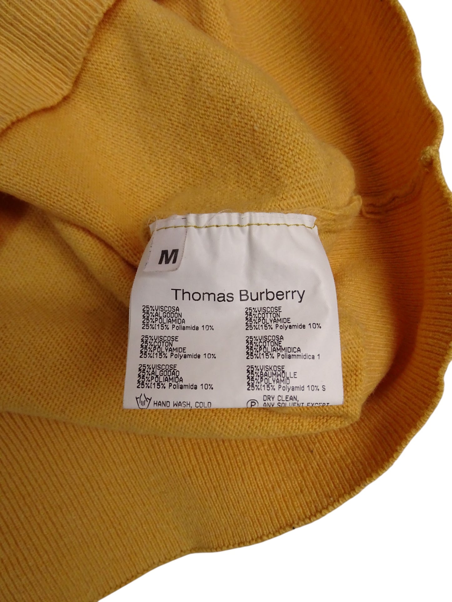 Pull Jaune Burberry Col Rond Coton M Homme