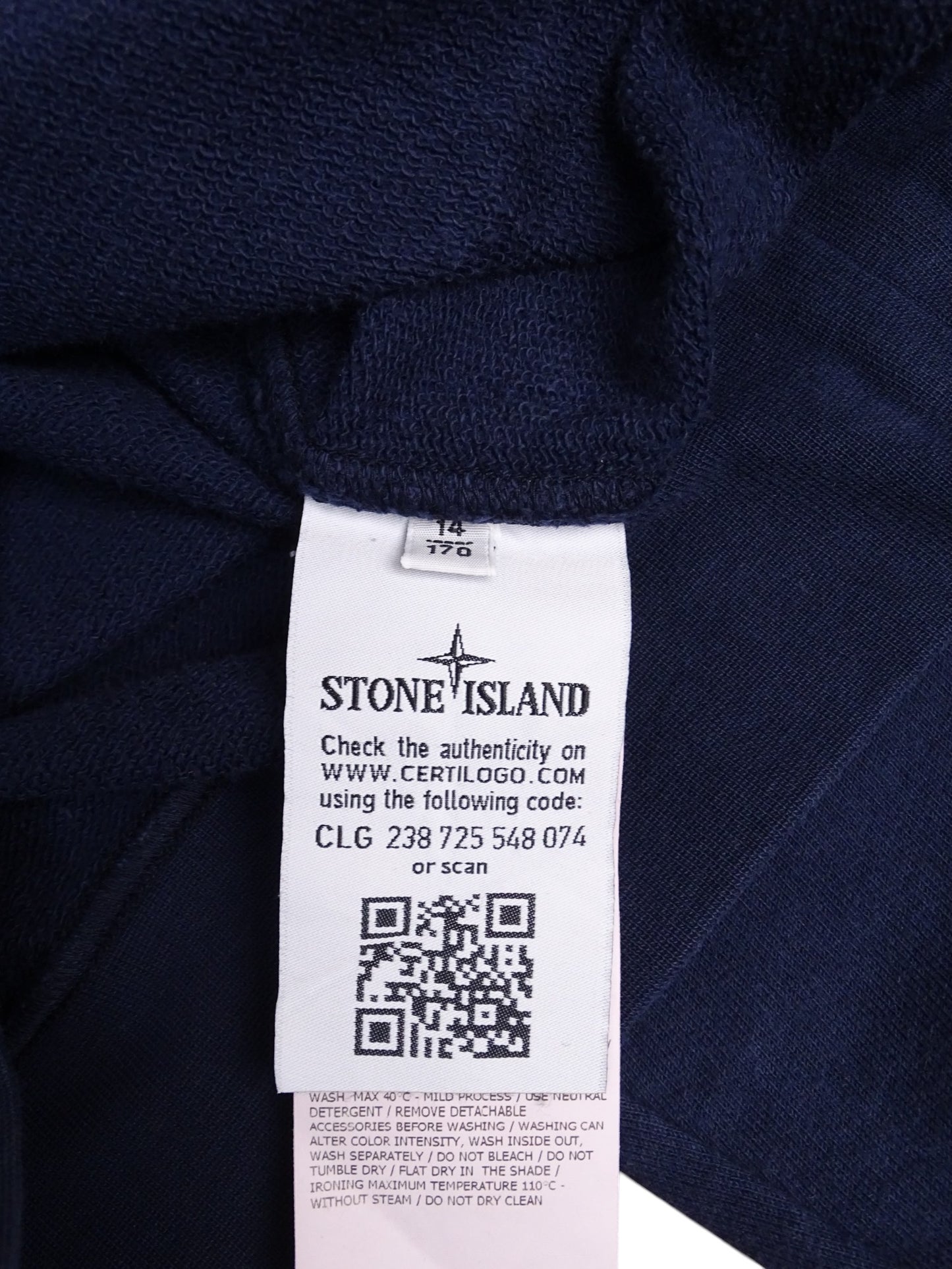 Stone Island Pull Bleu Marine Coton Taille S Homme