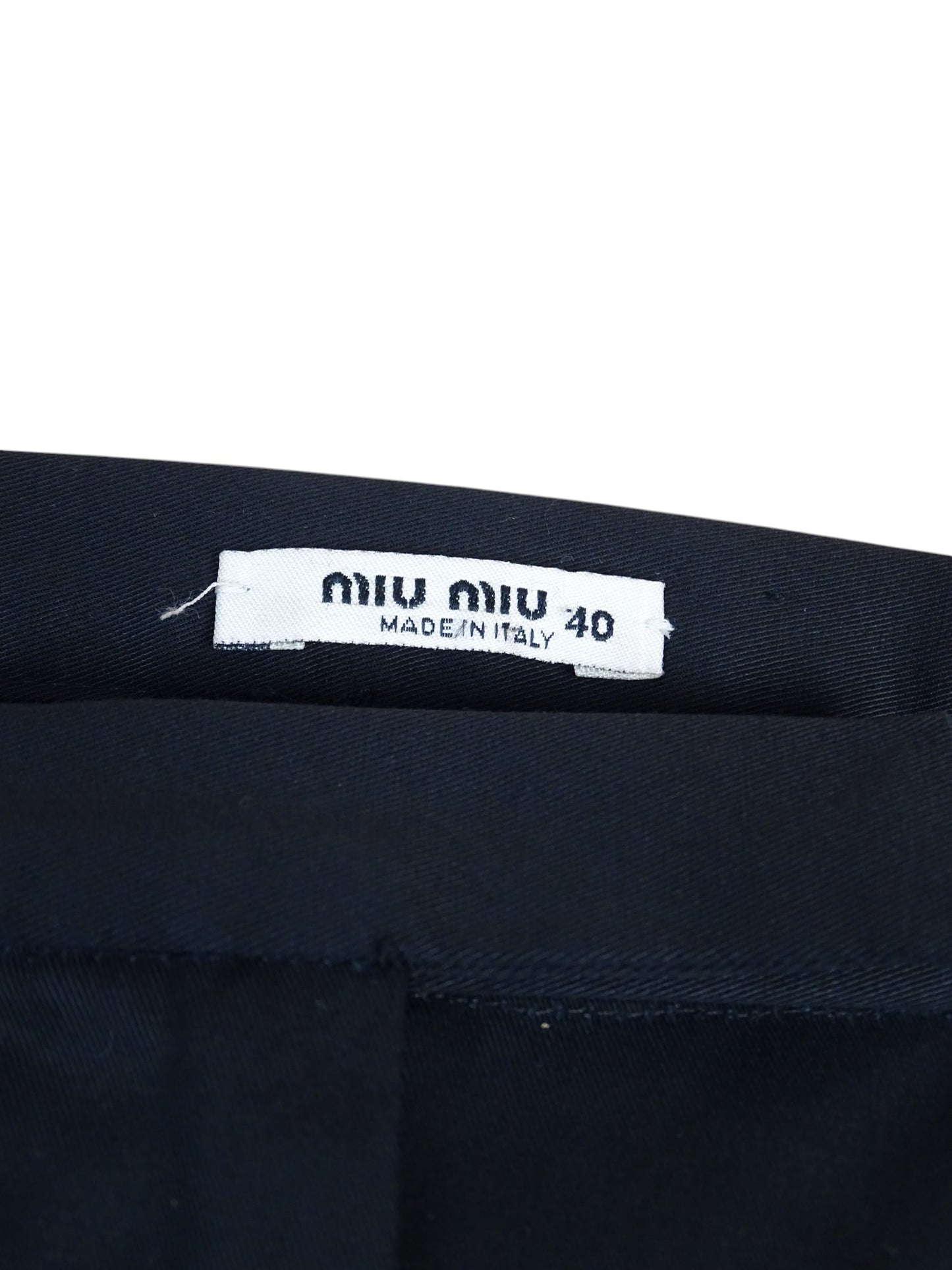 Miu Miu Jupe Tailleur Mi Genoux Noire Coton S / 36 Femme