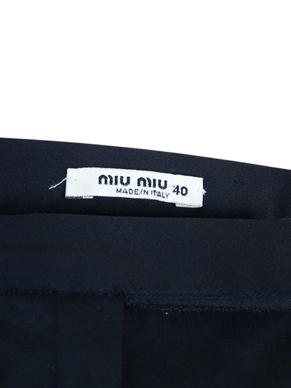 Miu Miu Jupe Tailleur Mi Genoux Noire Coton S / 36 Femme