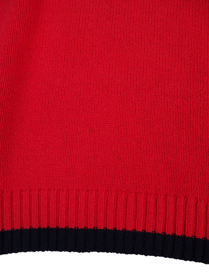 Burberry Pull Demi-Zip Rouge M Homme