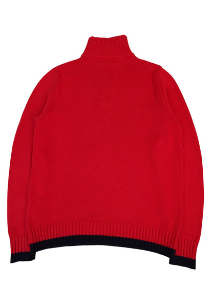 Burberry Pull Demi-Zip Rouge M Homme