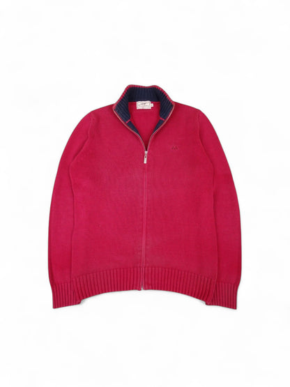 Burberry Pull Zippé Rouge Marine M Homme