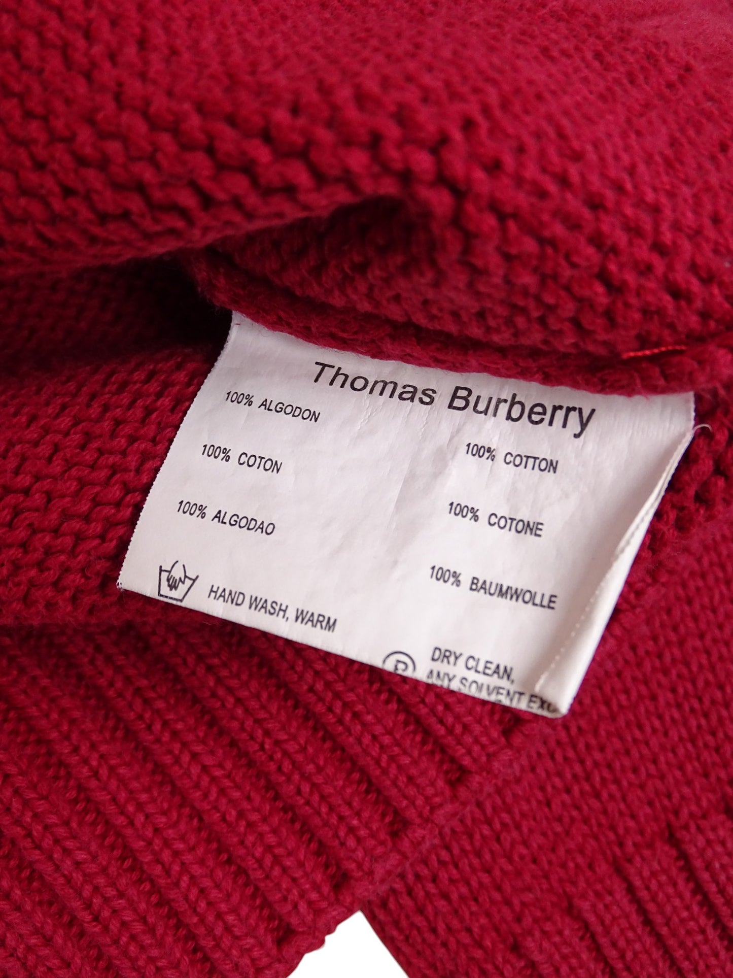 Burberry Pull Zippé Rouge Marine M Homme