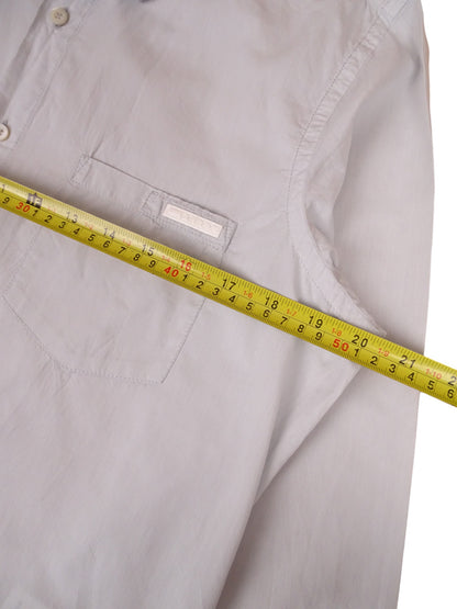 Chemise Prada Bleu Clair Uni Logo Torse M Homme
