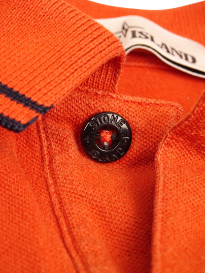 Polo Orange Stone Island 100% Coton M Homme