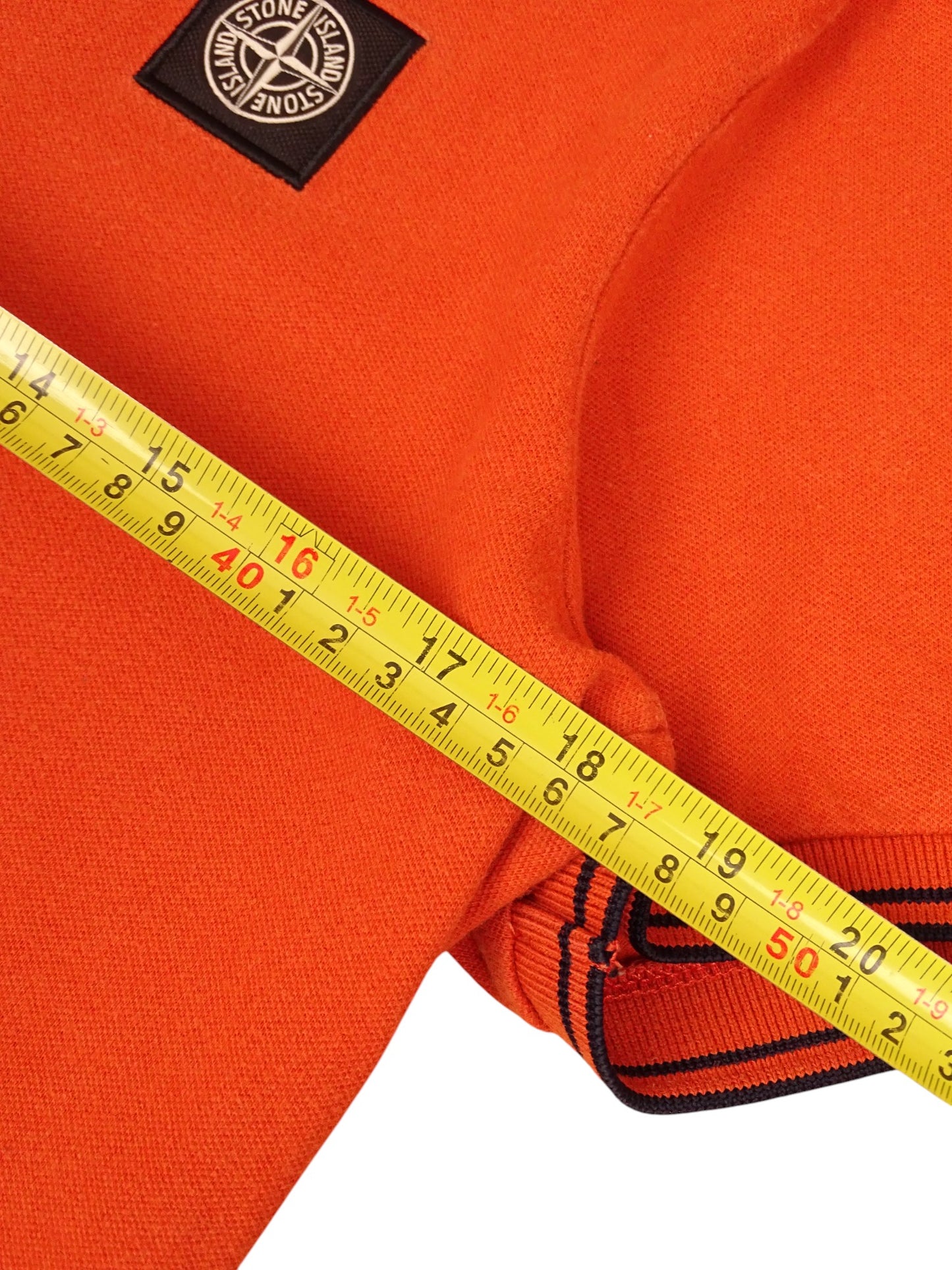 Polo Orange Stone Island 100% Coton M Homme