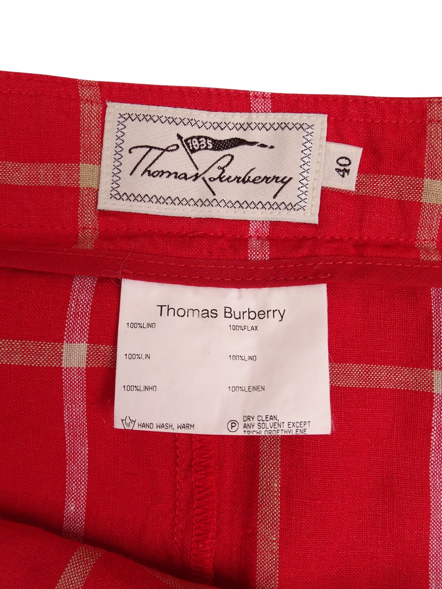 Mini Jupe Burberry Rouge À Carreaux M Femme