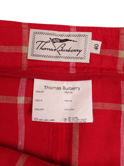 Mini Jupe Burberry Rouge À Carreaux M Femme