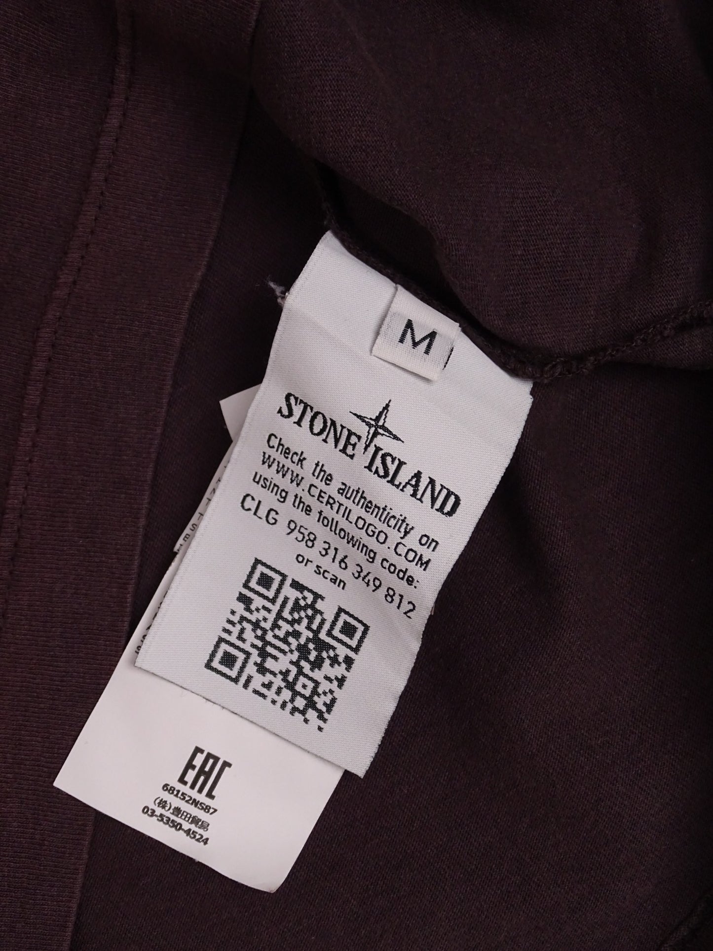 T-shirt Stone Island Violet Imprimé Dos M Homme
