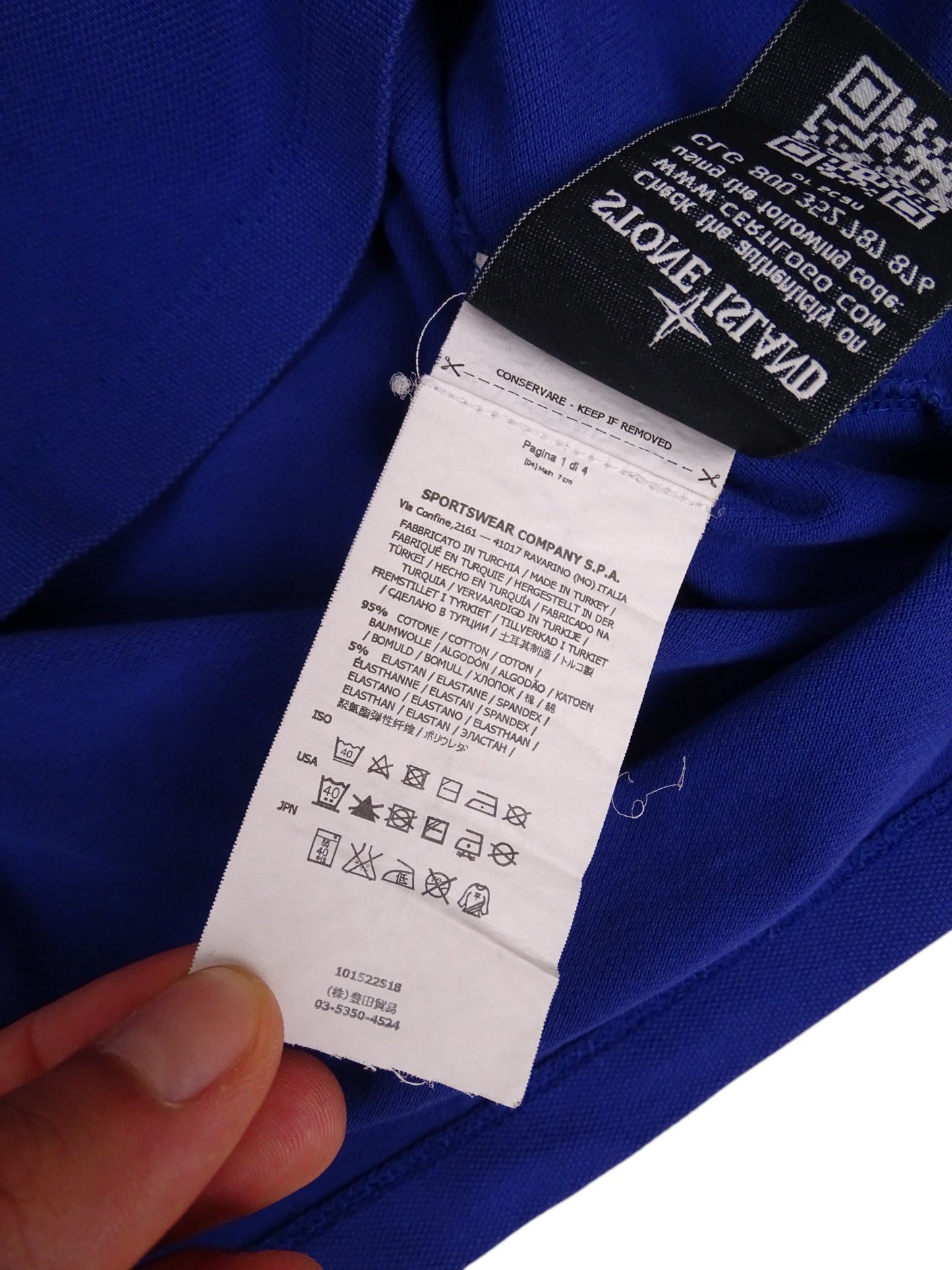 Polo Bleu Stone Island L Homme