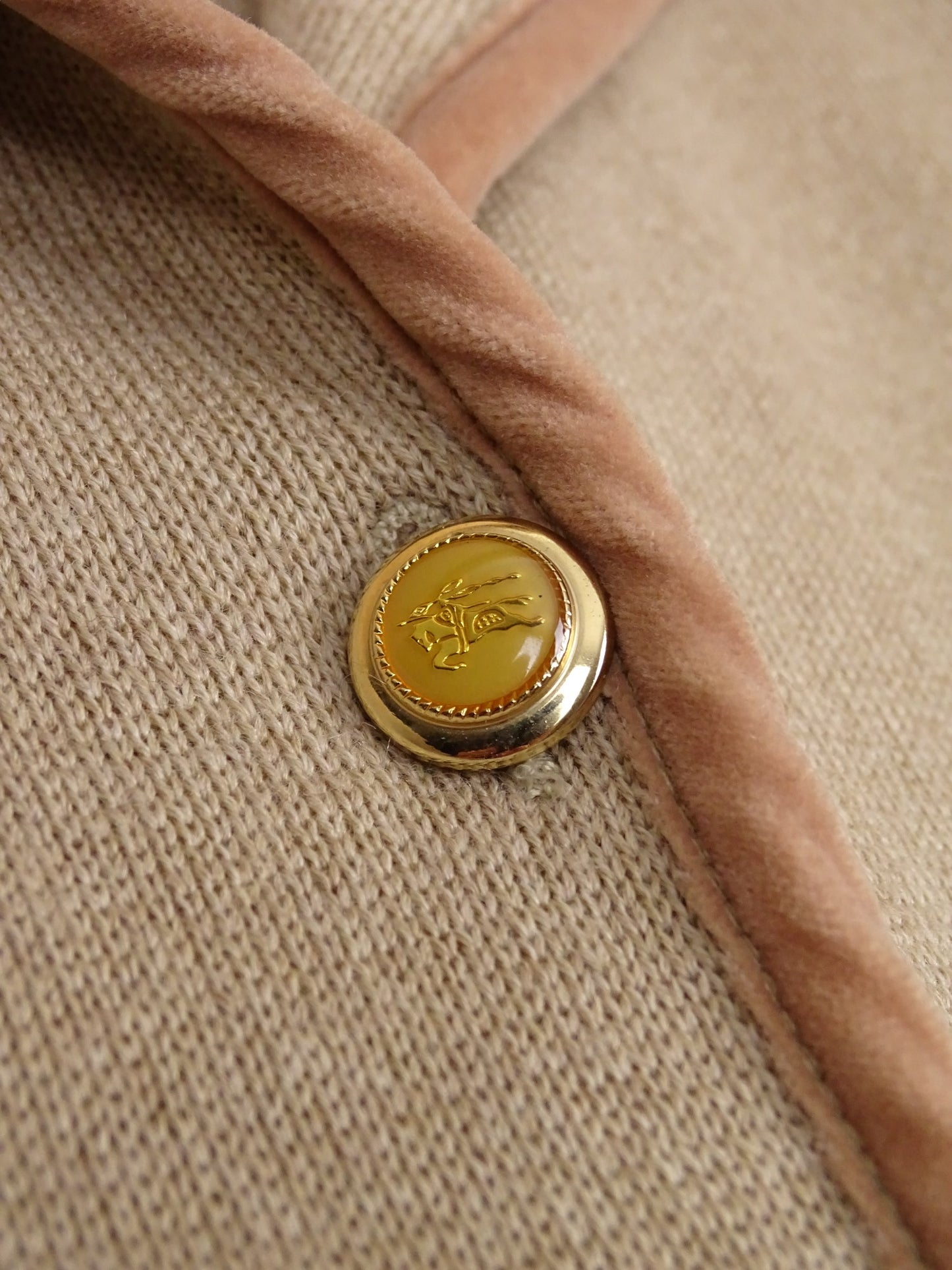 Veste Blazer Burberry Beige L Femme Laine