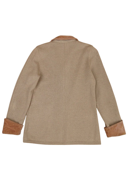Veste Blazer Burberry Beige L Femme Laine