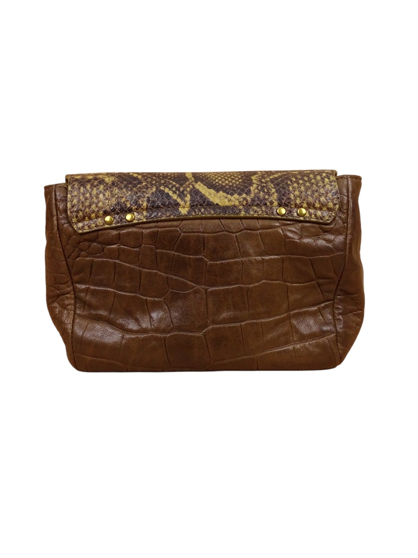 Sac Jérôme Dreyfuss Lulu S Croco Daim Marron Rose