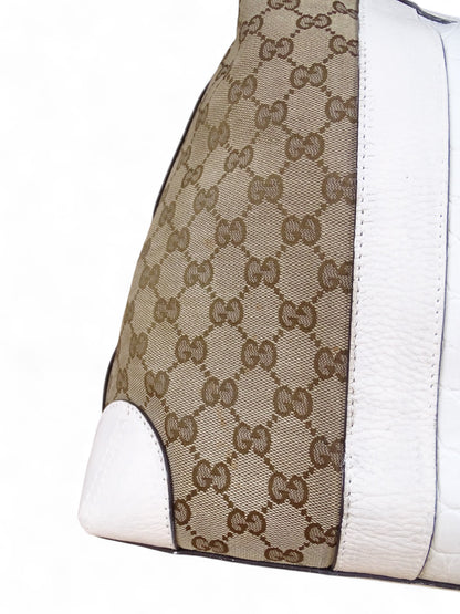Gucci Secret Canvas Sac Medium Crocodile Toile Monogramme Web Blanc Beige