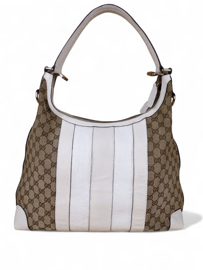 Gucci Secret Canvas Sac Medium Crocodile Toile Monogramme Web Blanc Beige