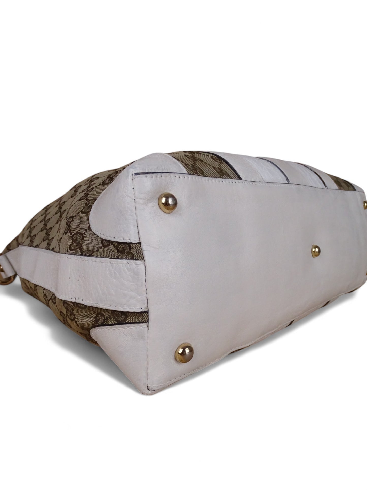 Gucci Secret Canvas Sac Medium Crocodile Toile Monogramme Web Blanc Beige