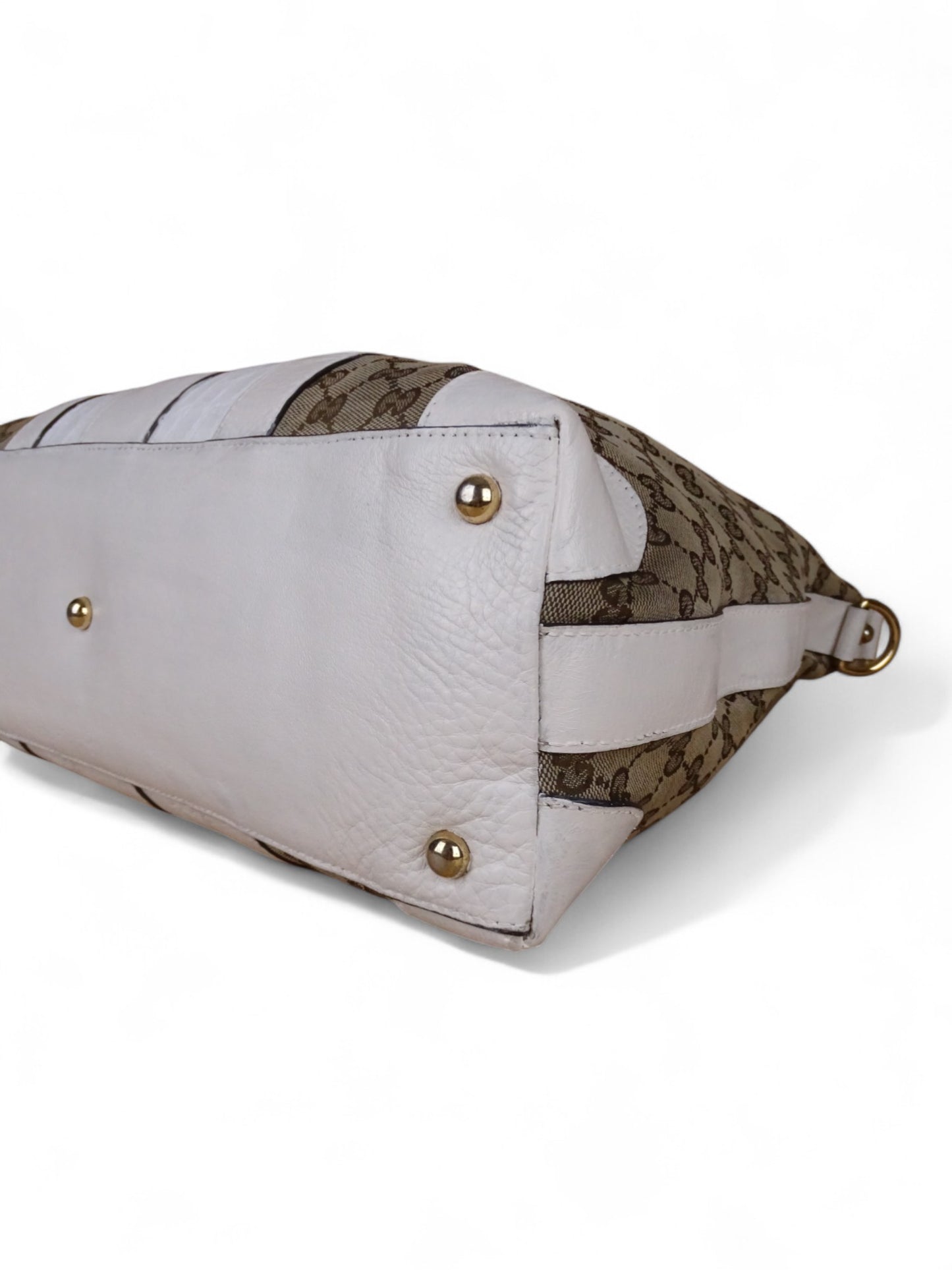 Gucci Secret Canvas Sac Medium Crocodile Toile Monogramme Web Blanc Beige