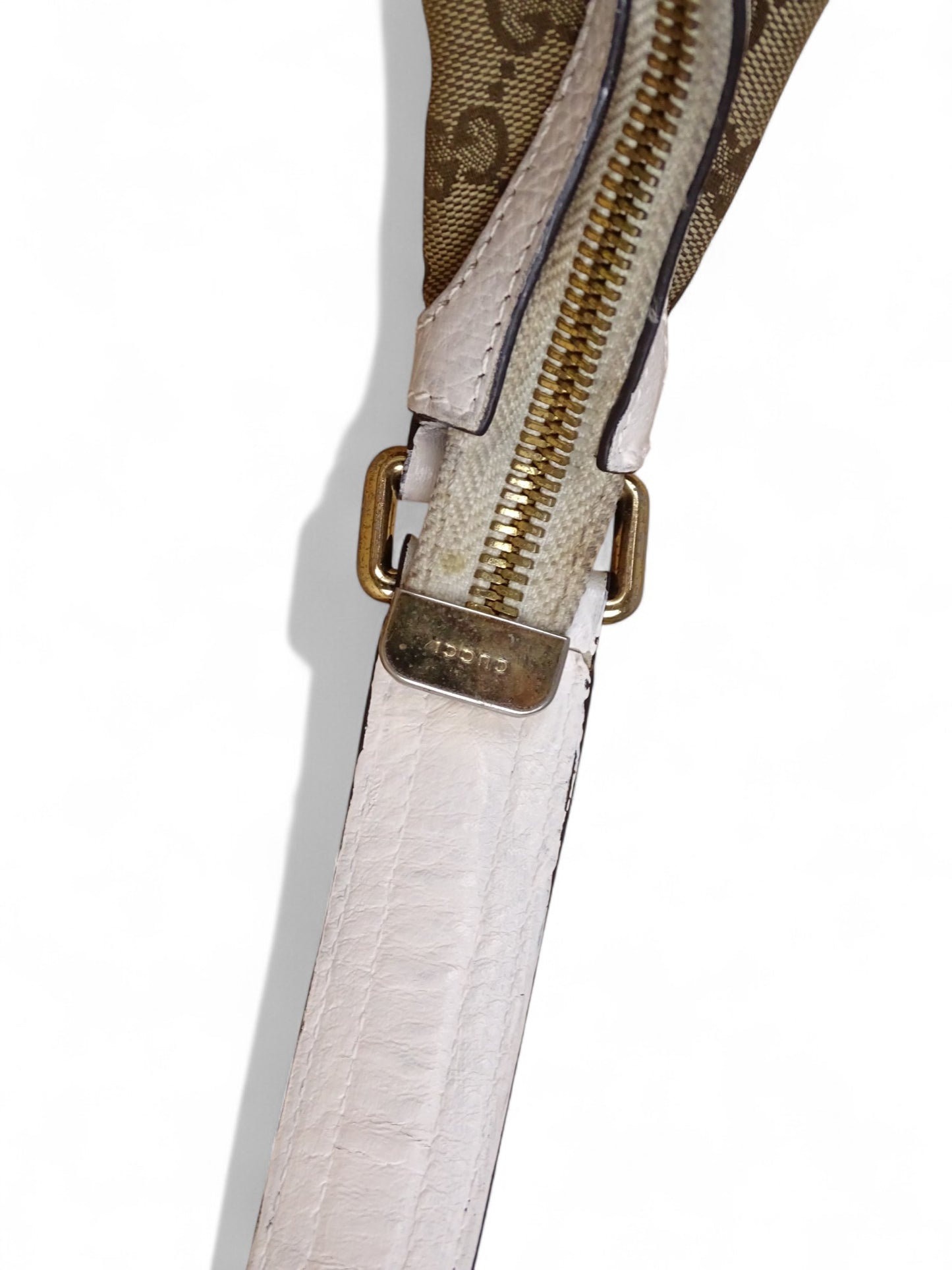 Gucci Secret Canvas Sac Medium Crocodile Toile Monogramme Web Blanc Beige