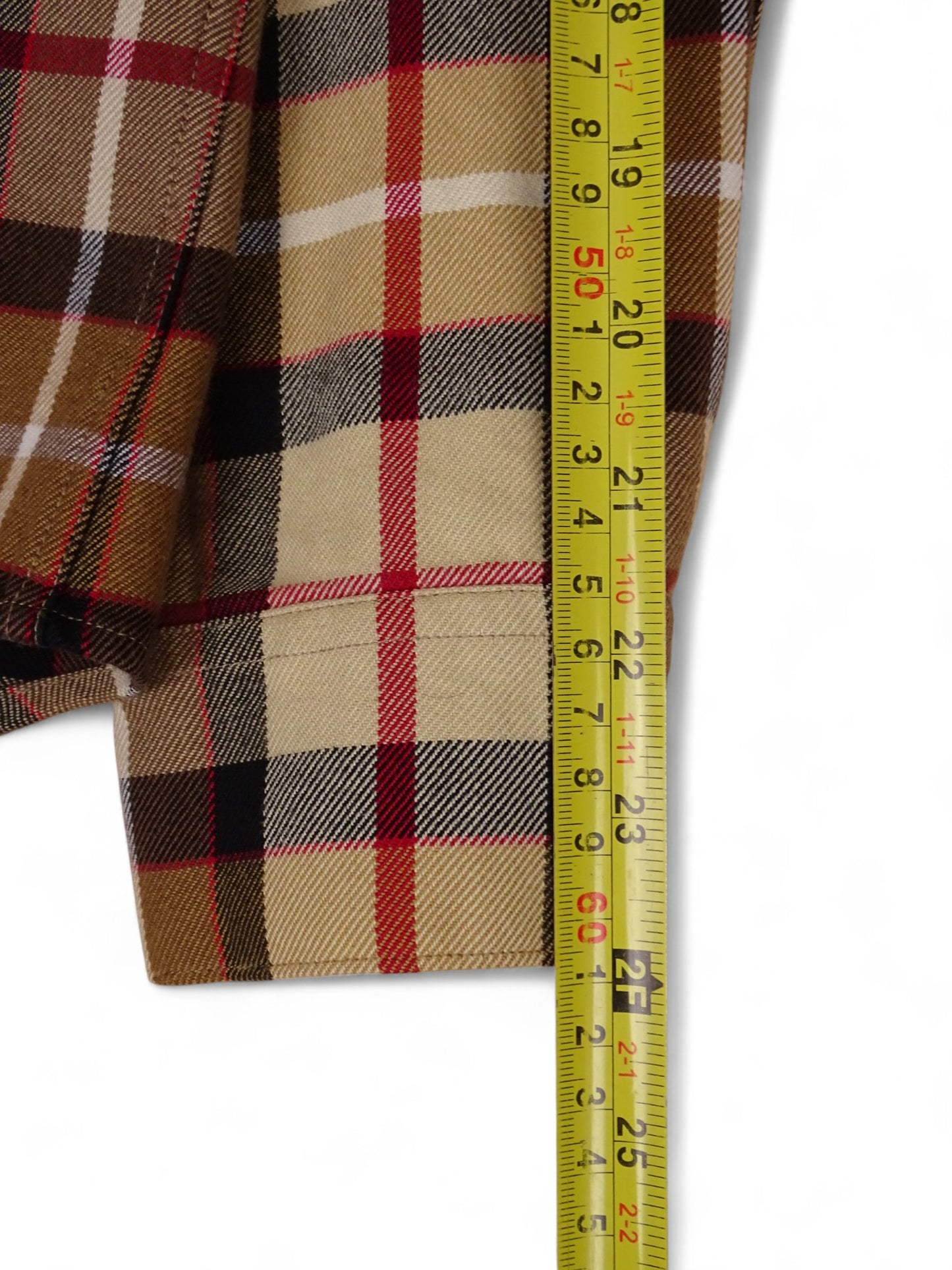 Sandro Chemise Tartan Écossais Beige Épais XS Homme