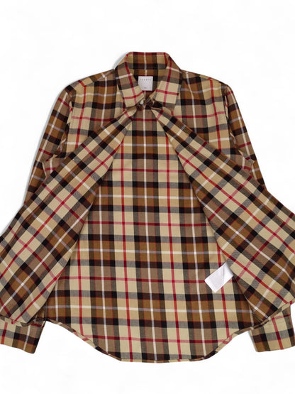Sandro Chemise Tartan Écossais Beige Épais XS Homme