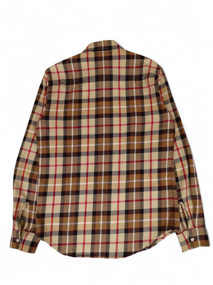 Sandro Chemise Tartan Écossais Beige Épais XS Homme