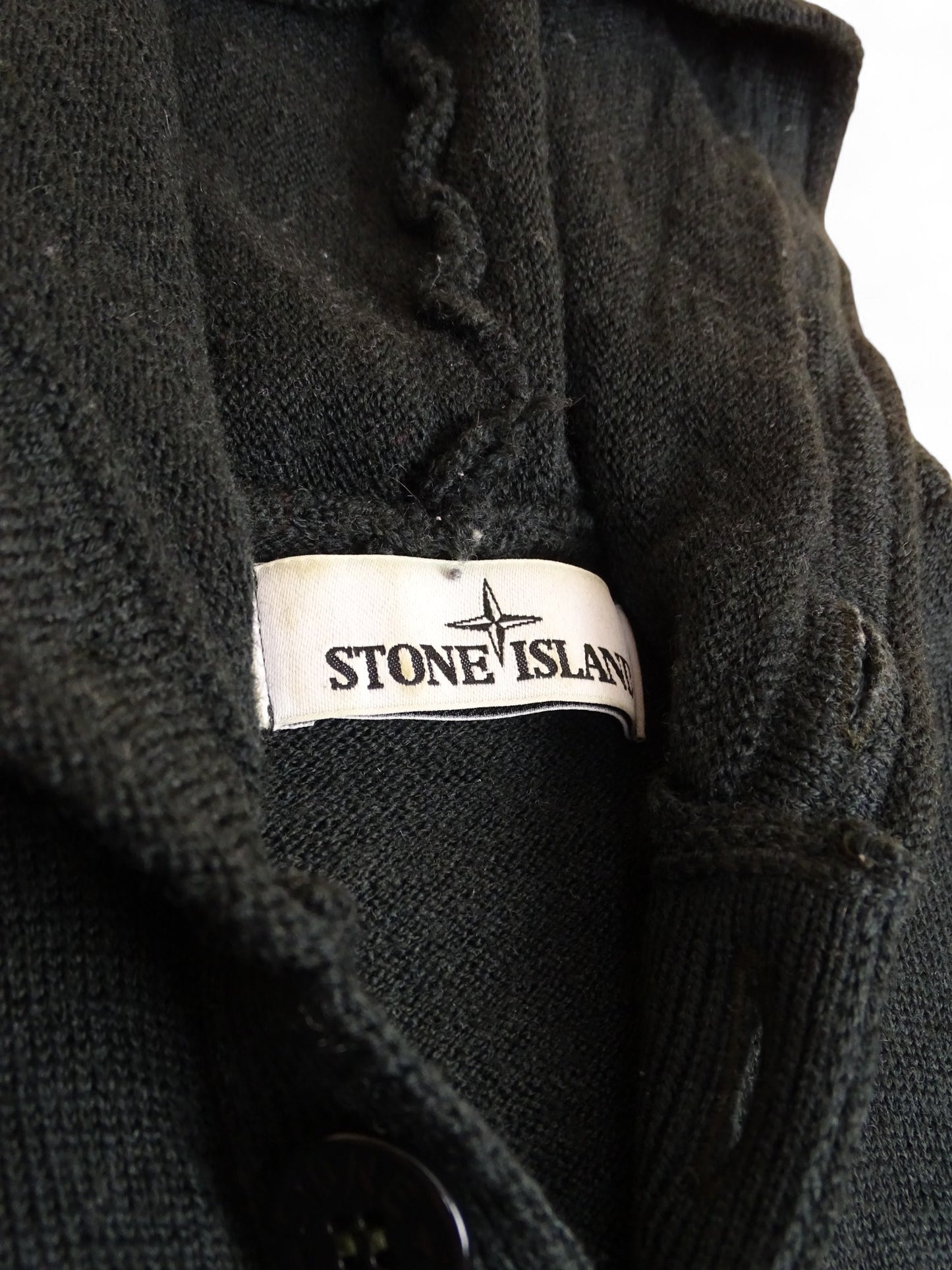Stone Island L 100% Laine Pull Capuche Half Noir