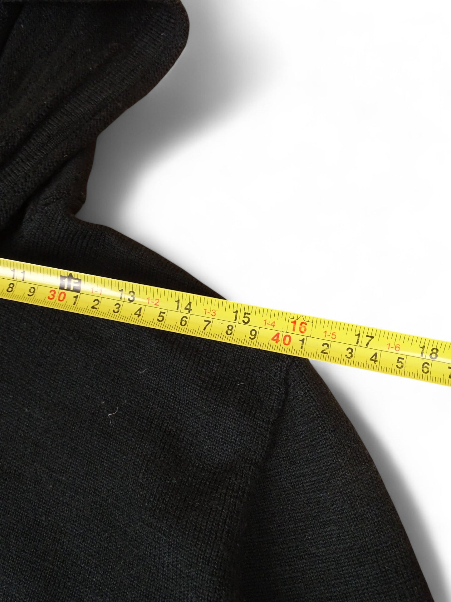 Stone Island L 100% Laine Pull Capuche Half Noir