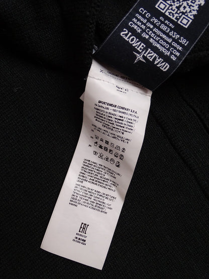 Stone Island L 100% Laine Pull Capuche Half Noir