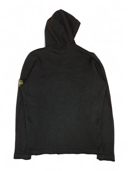 Stone Island L 100% Laine Pull Capuche Half Noir