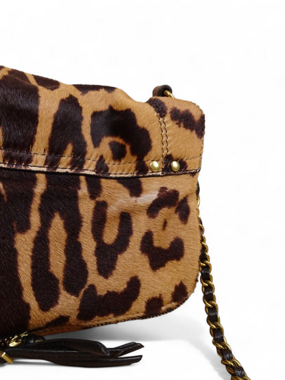 Jérôme Dreyfuss Sac Bobi S Léopard Cuir de Veau Façon Poulain Pony Hair