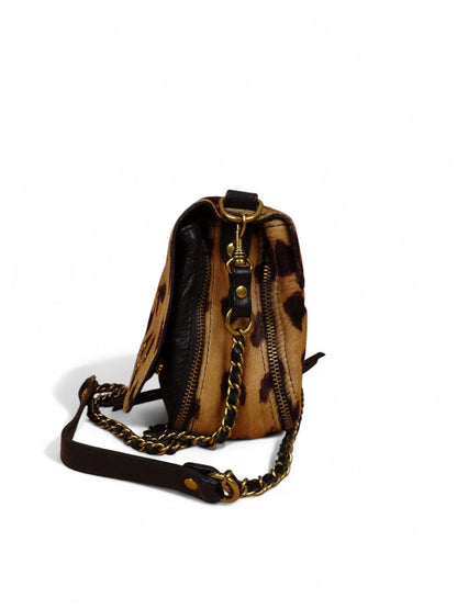 Jérôme Dreyfuss Sac Bobi S Léopard Cuir de Veau Façon Poulain Pony Hair