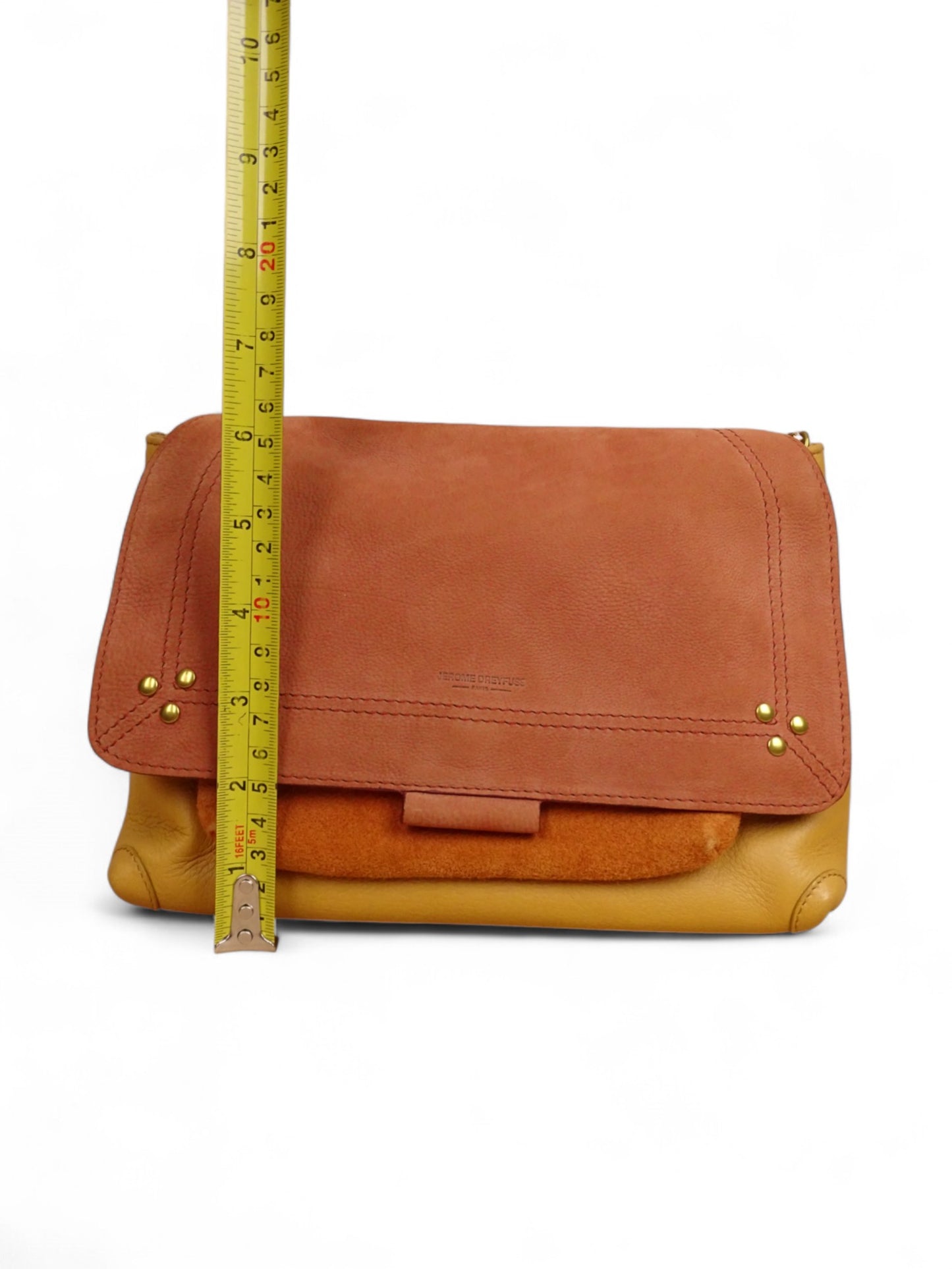 Sac Jérôme Dreyfuss Lulu M Jaune Terra cota Cuir Daim