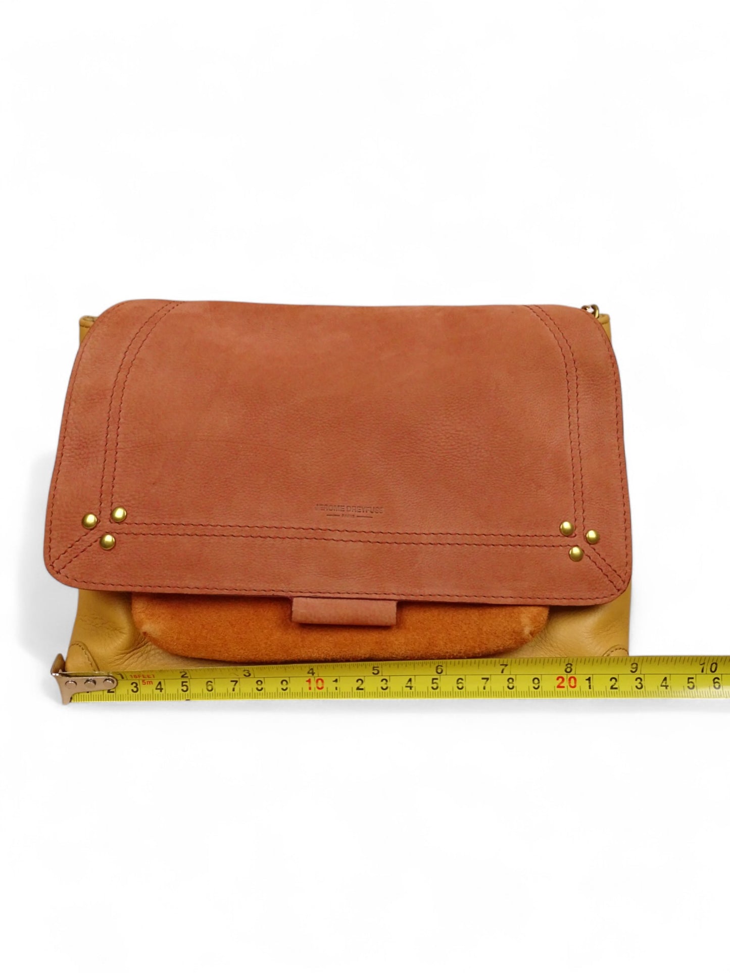 Sac Jérôme Dreyfuss Lulu M Jaune Terra cota Cuir Daim