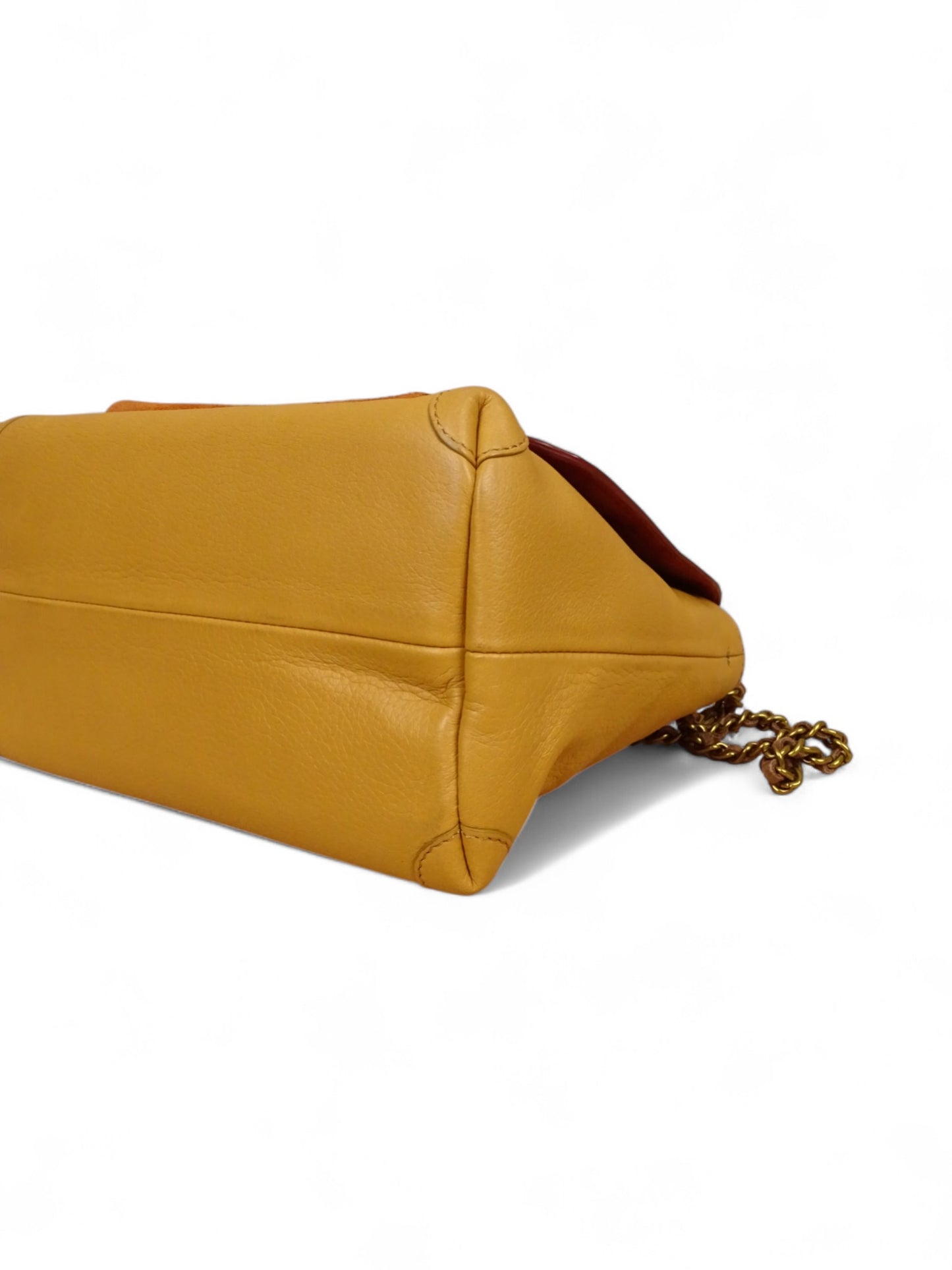 Sac Jérôme Dreyfuss Lulu M Jaune Terra cota Cuir Daim