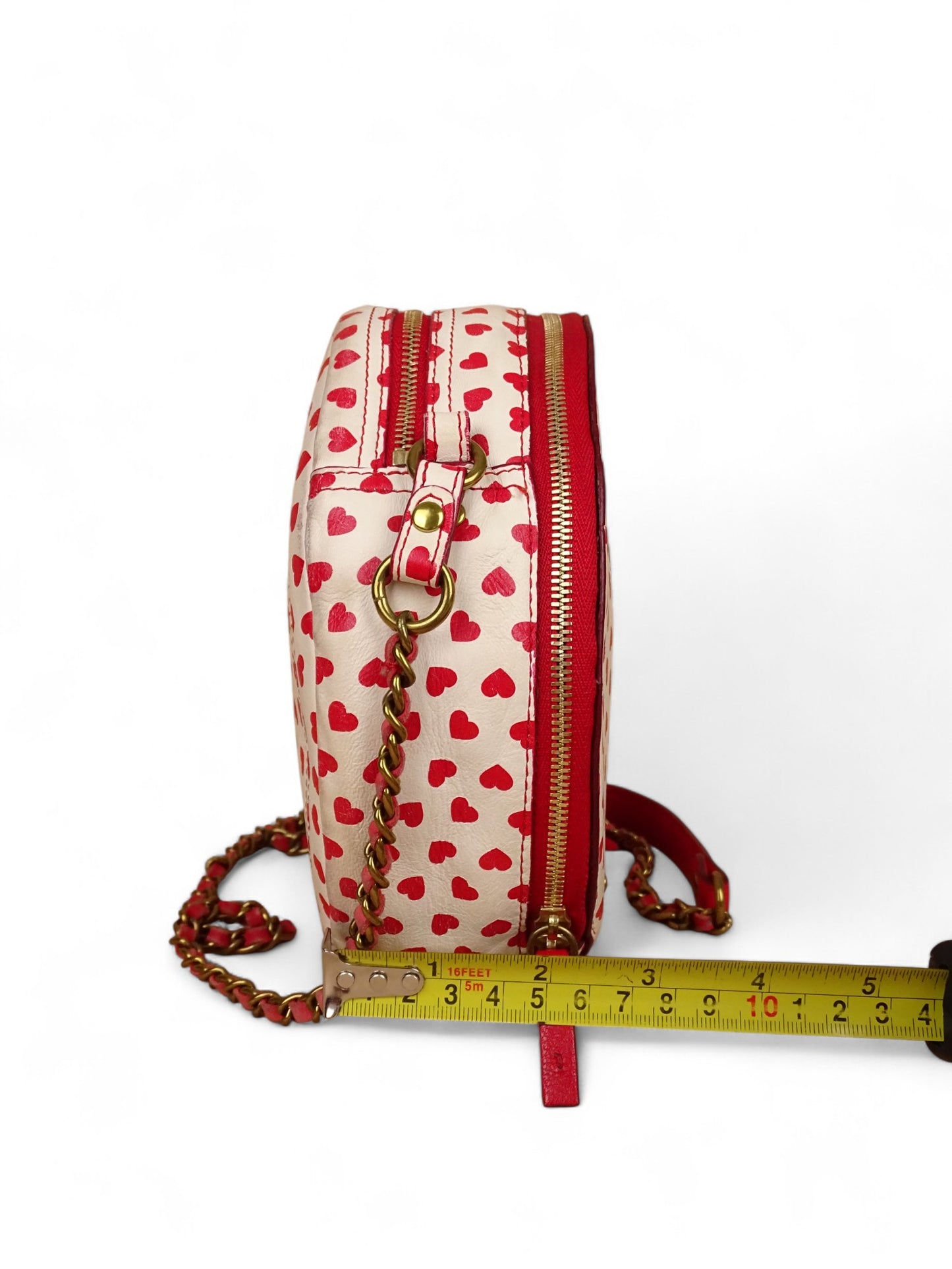 Jérôme Dreyfuss Sac "Remi" Cœur Blanc/Rouge
