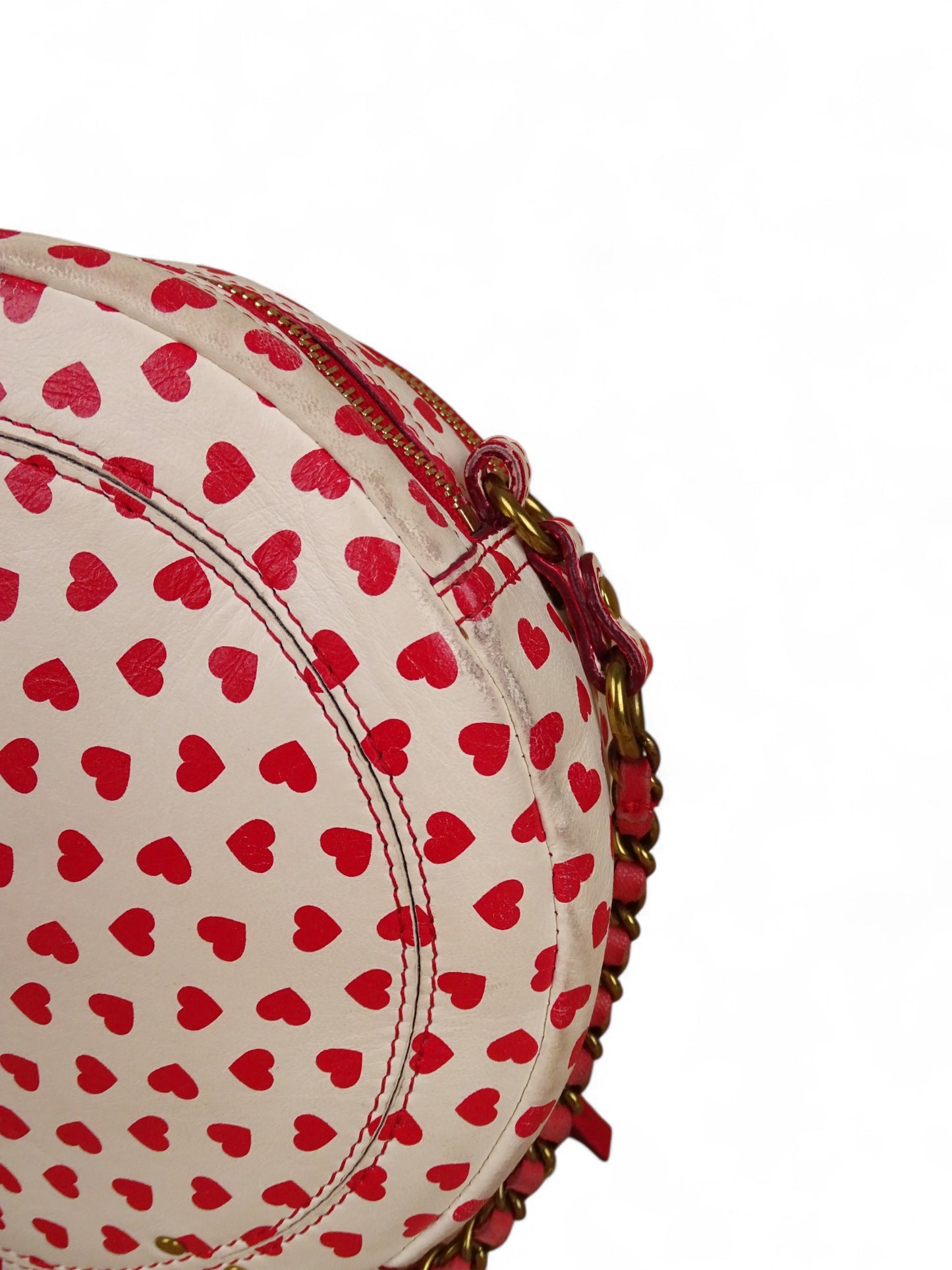 Jérôme Dreyfuss Sac "Remi" Cœur Blanc/Rouge