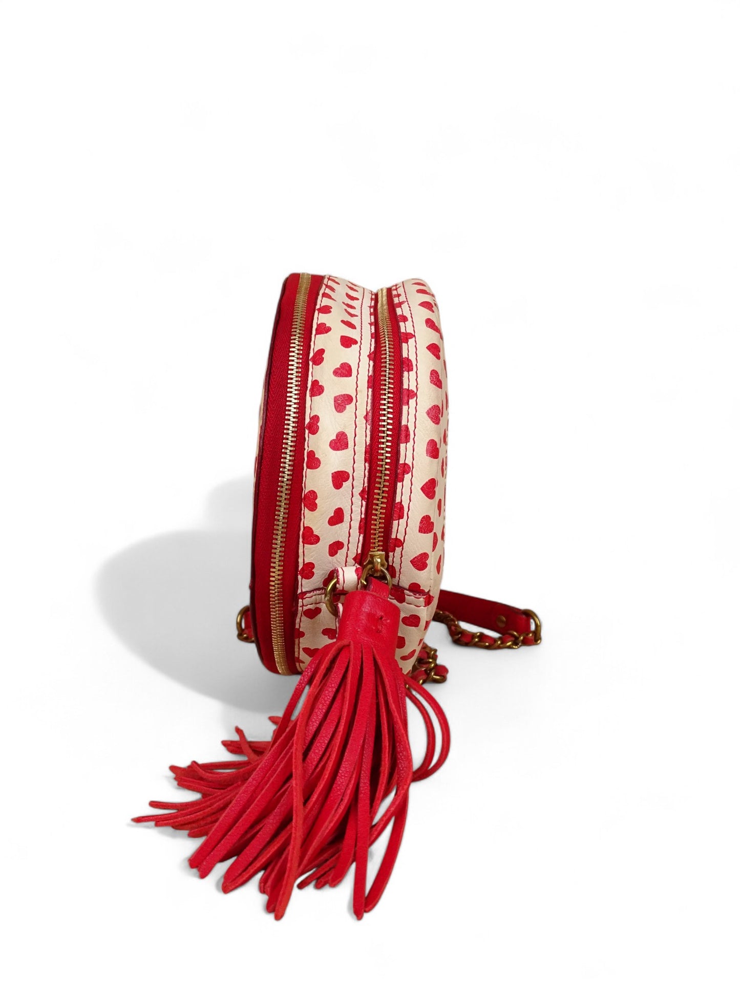 Jérôme Dreyfuss Sac "Remi" Cœur Blanc/Rouge