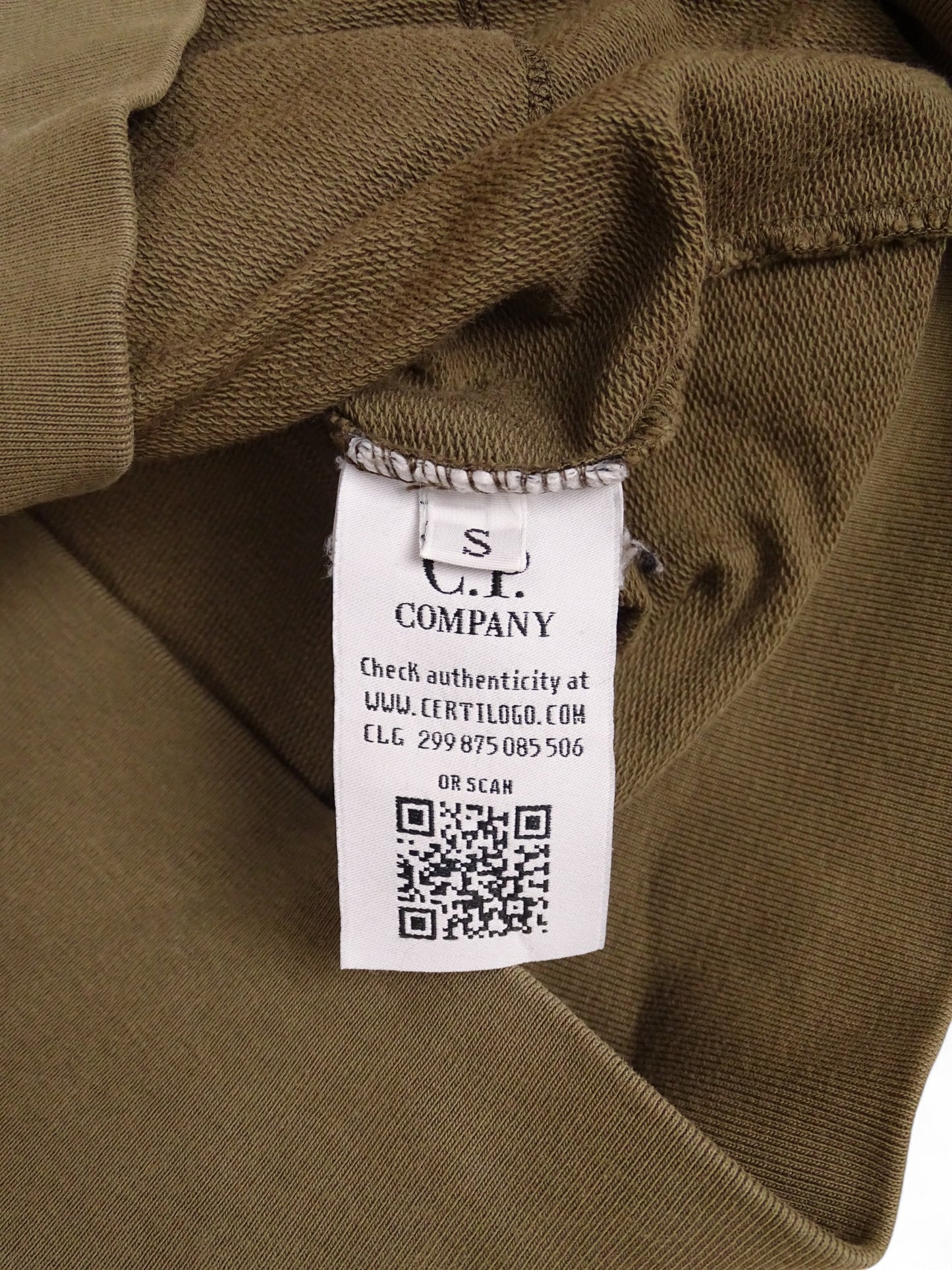 C.P. Company Sweat Zippé Capuche Kaki S