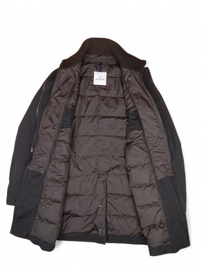 Moncler Manteau Trench Long Matelassé Noir XXL Homme