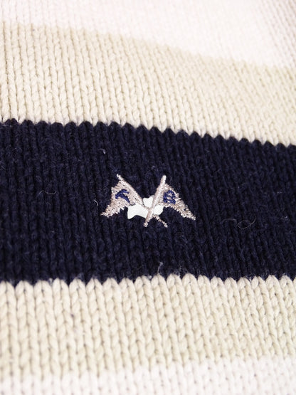 Burberry Pull Rayures Beige/Bleu Marine XL