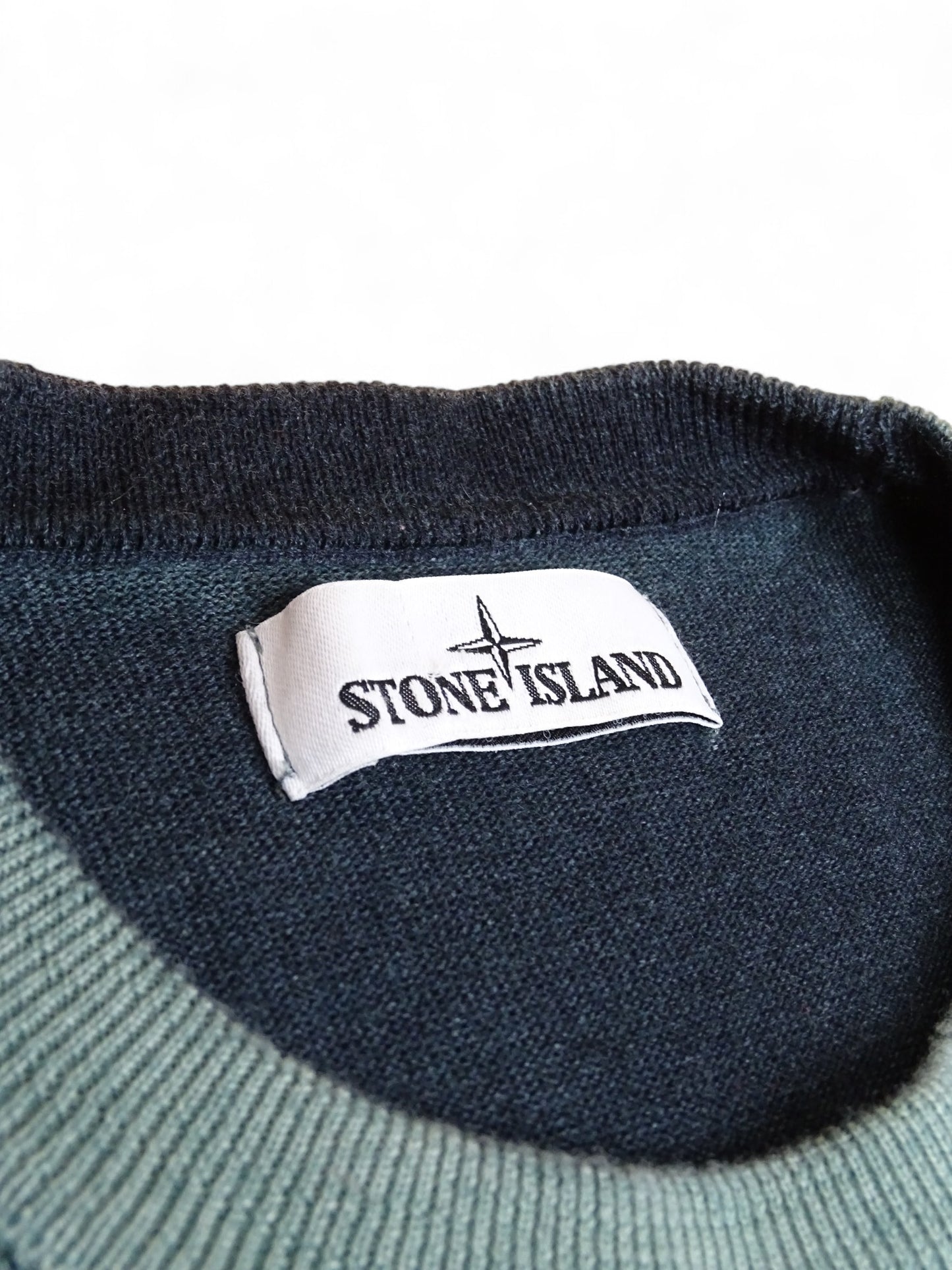 Stone Island Pull Laine Bleu Turquoise S Homme